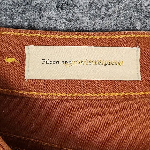 PILCRO LETTERPRESS Anthropologie Orange Low Rise Stet Fit Skinny Jeans SIZE 25 - Picture 9 of 13